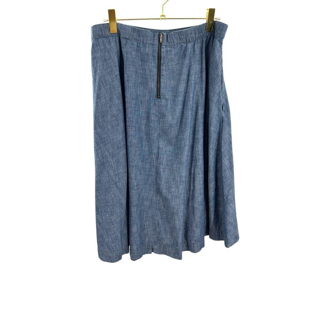 Lane Bryant Blue Chambray Midi Skirt - Picture 4 of 5